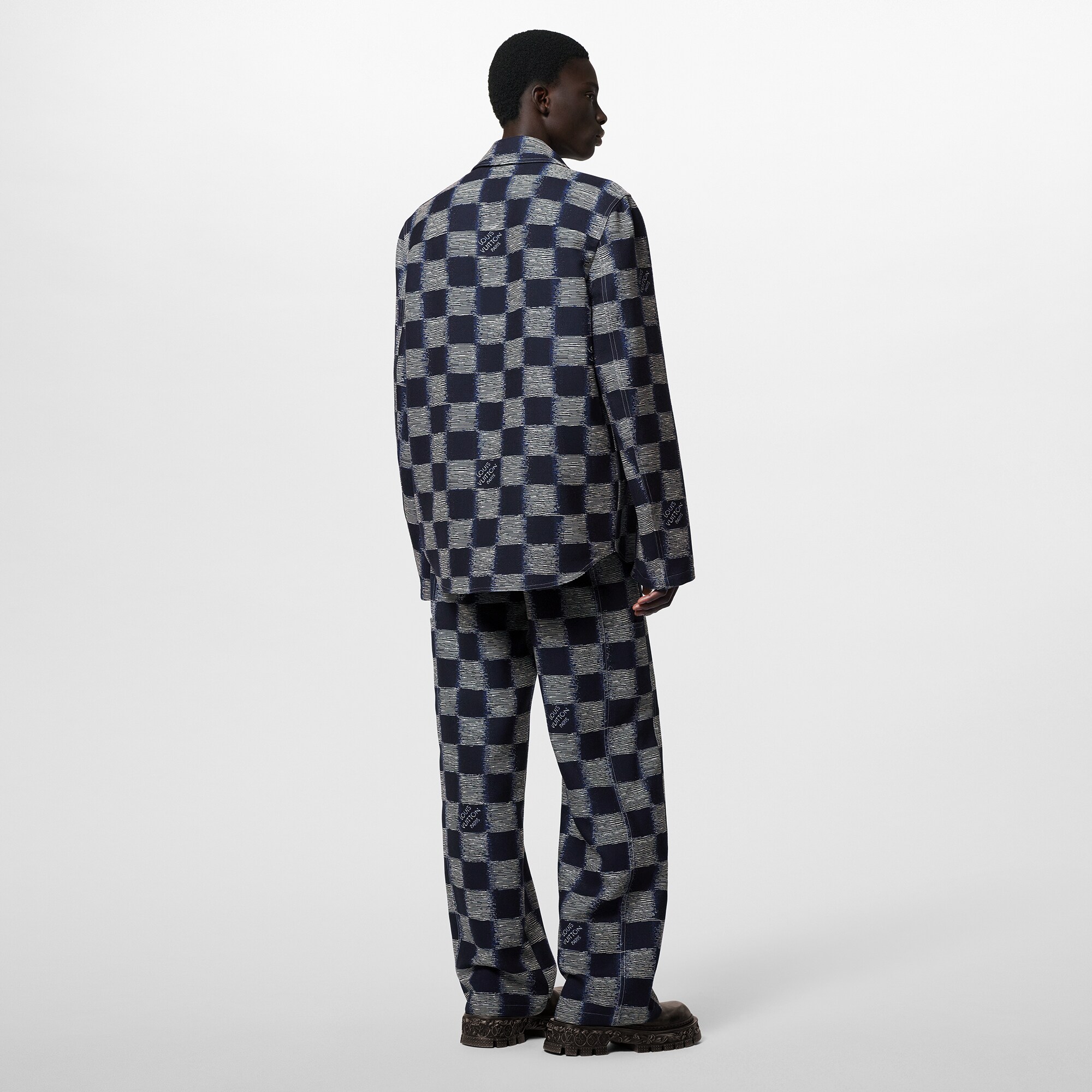 LOUIS VUITTON DAMIER WOOL OVERSHIRT サイズS LOUIS VUITTON LOUIS VUITTON DAMIER WOOL OVERSHIRT サイズS LOUIS VUITTON